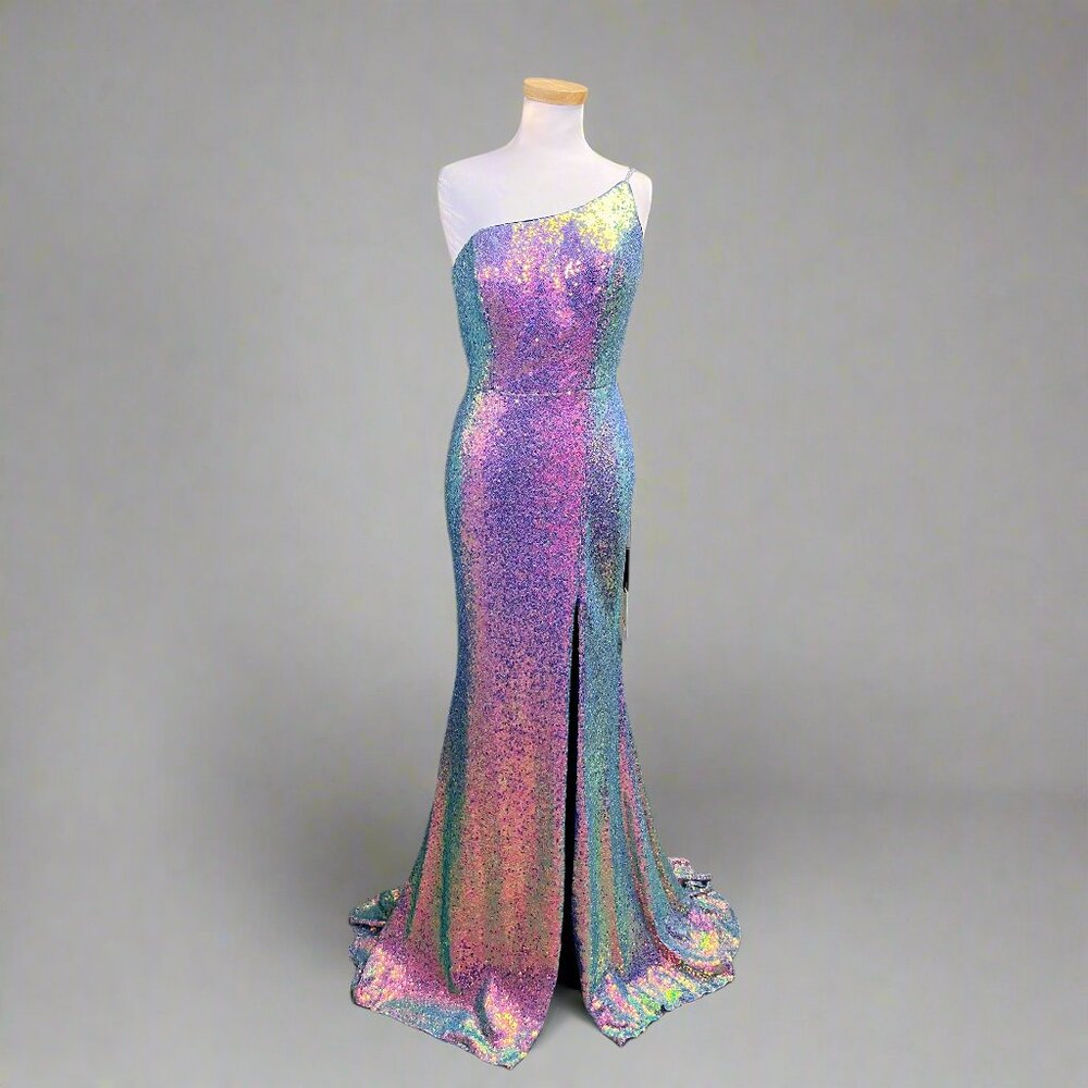 Alyce Paris purple sequin dress, size 8, NEW WITH TAGS!